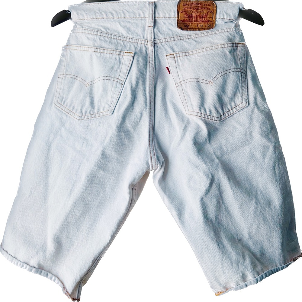 1990s Vintage MADE IN THE USA LEVI’S 550 XX White Denim Shorts W34 501 Jorts 90s